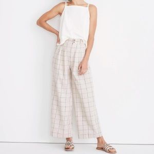 Madewell Pleated Wide-Leg Pants in Windowpane